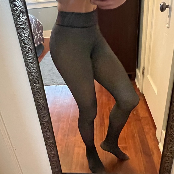 Fleeced Lined Pantyhose transparent tights classy and sophisticated - Picture 12 of 15